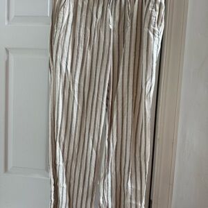 Old Navy Cream and Brown Striped Chinos